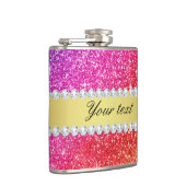 Imitat-Regenbogen-Glitzer-Diamanten personalisiert Flachmann (Rechts)