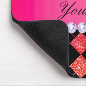 Imitat-Regenbogen-NeonGlitzer-Diamant-Schwarzes Mousepad (Ecke)