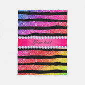 Imitat-Regenbogen-NeonGlitzer Stripes Fleecedecke (Vorderseite)