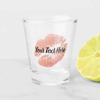 IMITAT rosa Goldküsse Schnapsglas
