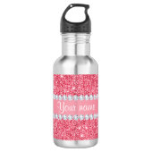 Imitat-rosa Sequins und Diamanten Edelstahlflasche (Vorderseite)