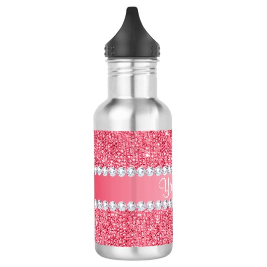 Imitat-rosa Sequins und Diamanten Edelstahlflasche (Links)