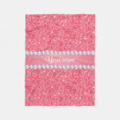 Imitat-rosa Sequins und Diamanten Fleecedecke (Vorderseite)