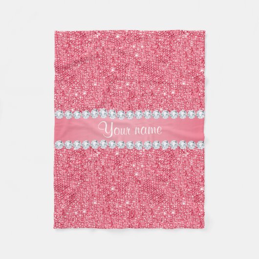 Imitat-rosa Sequins und Diamanten Fleecedecke (Vorderseite)