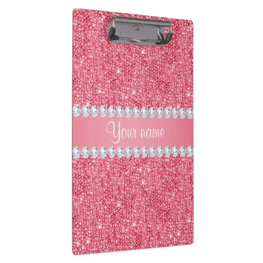 Imitat-rosa Sequins und Diamanten Klemmbrett (Rechts)