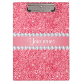 Imitat-rosa Sequins und Diamanten Klemmbrett (Vorderseite)