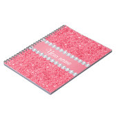 Imitat-rosa Sequins und Diamanten Notizblock (Linke Seite)