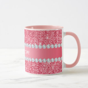 Imitat-rosa Sequins und Diamanten Tasse