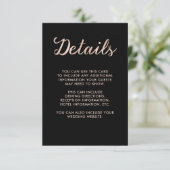 Imitat-Rosen-Gold Bokeh und schwarze Begleitkarte (Stehend Vorderseite)