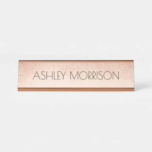 Imitat-Rosen-Gold Schreibtischnamensplakette (Vorderseite )