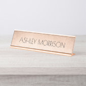 Imitat-Rosen-Gold Schreibtischnamensplakette (Vorderseite )