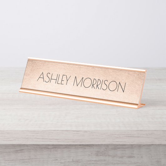 Imitat-Rosen-Gold Schreibtischnamensplakette (Vorderseite )