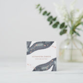 Imitat-Rosen-Gold und Watercolor graues Geode | Quadratische Visitenkarte (Stehend Vorderseite)