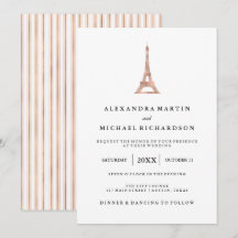 Imitat-Rosen-Goldelegante Eiffel-Turm-Hochzeit