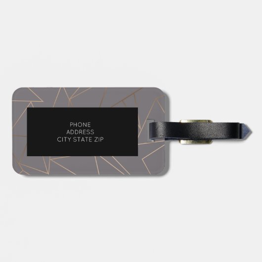 Imitat-Rosen-Goldelegantes modernes unbedeutendes Gepäckanhänger (Rückseite horizontal)