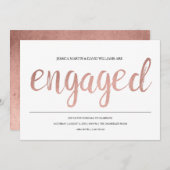 Imitat-Rosen-Goldfolie verlobt Einladung (Vorne/Hinten)