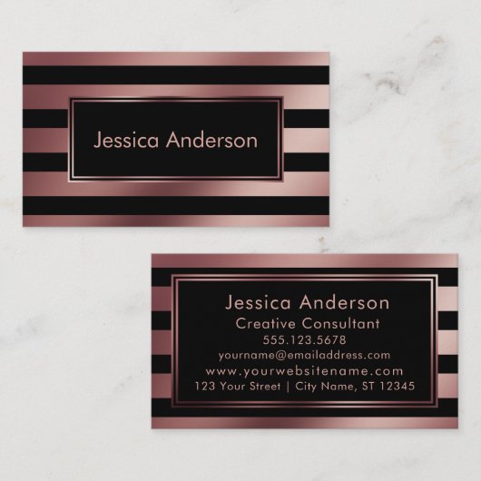 Imitat-Rosen-Goldfolien-metallische Streifen und Visitenkarte (Vorne/Hinten)