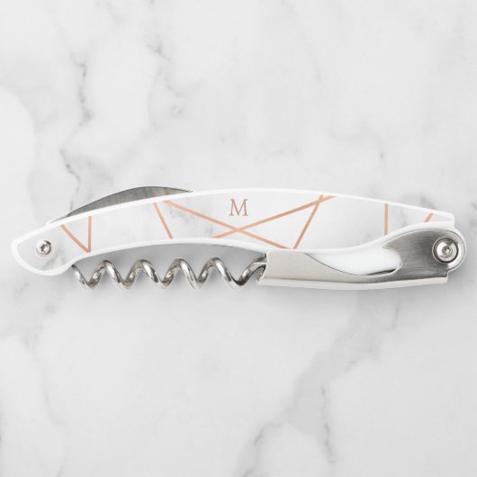 Imitat-Rosen-Goldgeometrischer und Marmorblick Kellnermesser (Rückseite)