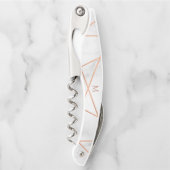 Imitat-Rosen-Goldgeometrischer und Marmorblick Kellnermesser (Vorderseite)