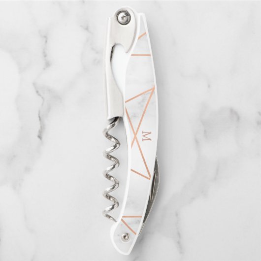 Imitat-Rosen-Goldgeometrischer und Marmorblick Kellnermesser (Vorderseite)