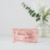 Imitat-Rosen-GoldGlitzer-Blick geometrisch Empfehlungskarte (Stehend Vorderseite)