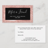 Imitat-Rosen-GoldGlitzer-Blick und Schwarzes Empfehlungskarte (Vorne/Hinten)