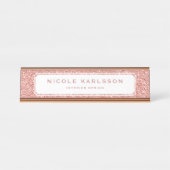 Imitat-Rosen-GoldGlitzer-Lux-personalisiertes Schreibtischnamensplakette (Vorderseite )
