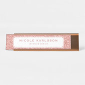 Imitat-Rosen-GoldGlitzer-Lux-personalisiertes Schreibtischnamensplakette (Vorderseite )