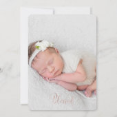 Imitat-Rosen-Goldkalligraphie-Taufeinladung Einladung (Rückseite)