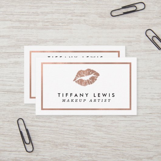 Imitat-Rosen-Goldmake-upkünstler-Geschäfts-Karten Visitenkarte (Vorderseite/Rückseite Beispiel)