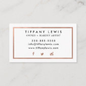 Imitat-Rosen-Goldmake-upkünstler-Geschäfts-Karten Visitenkarte (Rückseite)