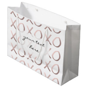 Imitat-Rosen-Goldtypographie umarmt und küsst xox Große Geschenktüte