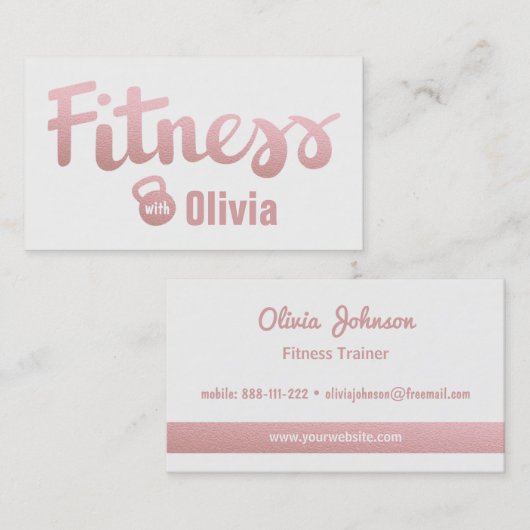 Imitat-Rosen-Goldweibliche Fitness-persönlicher Visitenkarte (Vorne/Hinten)