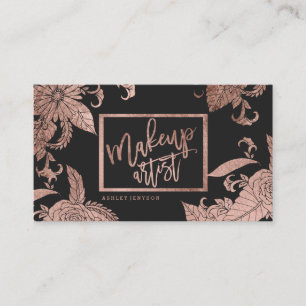 Imitat-Rosengold der Make-uptypographie trendy mit Visitenkarte