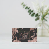 Imitat-Rosengold der Make-uptypographie trendy mit Visitenkarte (Stehend Vorderseite)