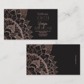 Imitat-Rosengoldblumenmandala-Yogalehrer Visitenkarte (Vorne/Hinten)