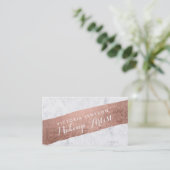 Imitat-Rosengoldbrushstrokemarmor-Make-upkünstler Visitenkarte (Stehend Vorderseite)