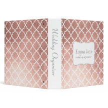 Imitat-Rosengoldquatrefoil Hochzeitsorganisator