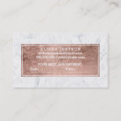 Imitat-Rosengoldtypographiemarmor der Brauen Terminkarte (Rückseite)