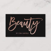 Imitat-Rosengoldtypographieschwarzes der Schönheit Visitenkarte (Vorderseite)