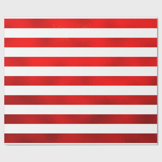 Imitat Rote weiße horizontale Streifen "Candy Stri Geschenkpapier (Flach)