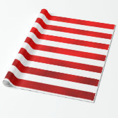 Imitat Rote weiße horizontale Streifen "Candy Stri Geschenkpapier (Ungerollt)