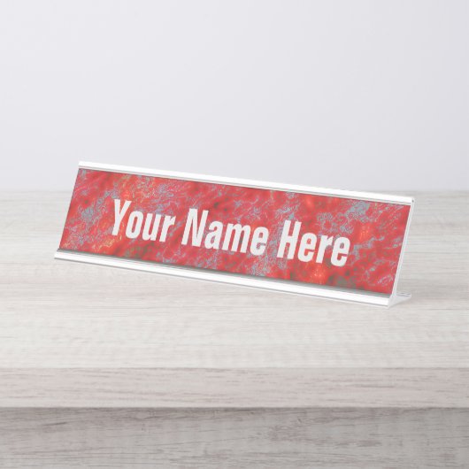 Imitat-rotes MarmorierungNamensschild Schreibtischnamensplakette (Vorderseite )