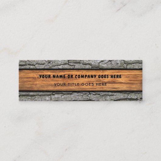 Imitat-rustikale trockene hölzerne Korn-Baum-Barke Mini Visitenkarte (Vorderseite)