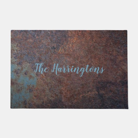 Imitat Rusty Metall-individuelle Name-Türmatten Fußmatte (Vorderseite)