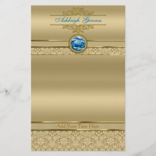 Imitat-Saphir-blauer Edelstein-metallischer Briefpapier