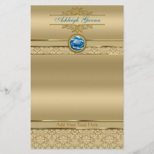 Imitat-Saphir-blauer Edelstein-metallischer Briefpapier (Vorderseite)