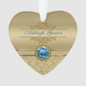 Imitat-Saphir-blauer Edelstein-metallischer Ornament (Vorderseite)