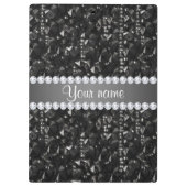 Imitat-schwarze Sequins und Diamanten Klemmbrett (Rückseite)