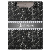 Imitat-schwarze Sequins und Diamanten Klemmbrett (Vorderseite)